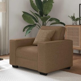 vidaXL Poltrona 60 cm tecido castanho