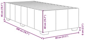 Estrutura de cama sem colchão 80x200 cm tecido cinzento