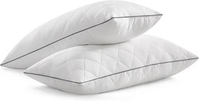 Travesseiro de cama reversível para conforto durante todo o ano | SONGMICS HOME | 80 x 40 x 10 cm | branco | TBP021W02.