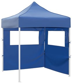 Tenda dobrável profissional festas 2 paredes 2x2 m aço azul