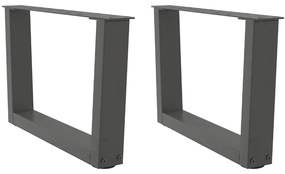 Pés para mesa de centro em V, 2 peças, antracite, 50x(30-31,3) cm, aço
