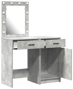 Conjunto de Mesa de Maquilhagem de 2 Peças com LED em Madeira de Engen