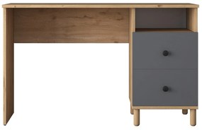 Secretária de Estudo HA109 – Nogueira e Antracite – 120x73,8x50 cm