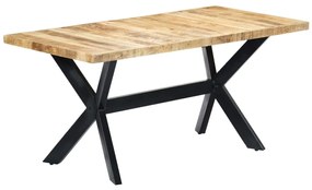 Mesa de jantar 160x80x75 cm madeira de mangueira áspera maciça