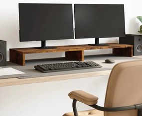 vidaXL Suporte monitor 100x27x10 cm derivados madeira carvalho fumado