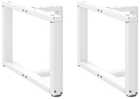 Pés para mesa de centro em forma de T, 2 peças, branco, 60x25x(42-43)