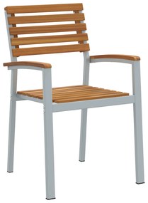 Cadeiras empilháveis para jardim 8 pcs de madeira maciça de acácia e m