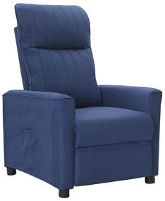 vidaXL Poltrona reclinável tecido azul
