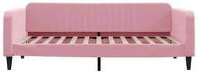 Sofá-cama com colchão 100x200 cm veludo rosa