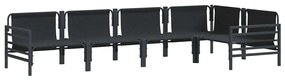 Conjunto de Sofá de Jardim 5 pcs Cinzento-escuro Aço