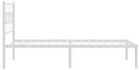 Estrutura de cama com cabeceira 80x200 cm metal branco