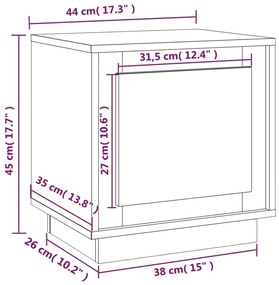 Mesa cabeceira 44x35x45 cm derivados madeira carvalho castanho