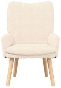 Poltrona Relaxante Cream em Tecido Corduroy