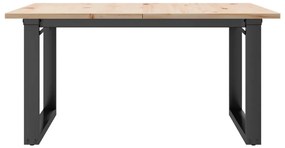 Mesa de centro estrutura em O 90x90x45 cm pinho e aço