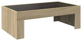 Mesa de centro luzes LED Infinity 90x50x30 cm carvalho sonoma