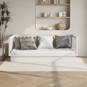 vidaXL Sofá-cama sem colchão 90x200 cm madeira de pinho maciça branco