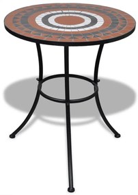 Conjunto bistrô azulejos de cerâmica 3 pcs terracota e branco