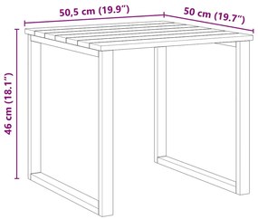 Mesa de Cama Sol 50.5x50.5x46 cm Madeira de Pinho Impregnada