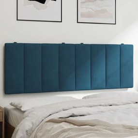 Almofadão de cabeceira 120 cm veludo azul