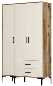 Roupeiro Kumsal ST – Nogueira e Creme – 120x47,5x201,4 cm