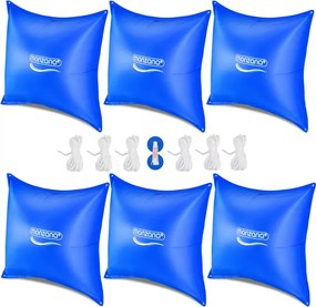 Conjunto de 6 almofadas para apoiar a cobertura da piscina 120x120cm -20°C azuis