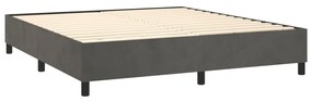 Estrutura de cama sem colchão 160x200 cm veludo cinzento-escuro