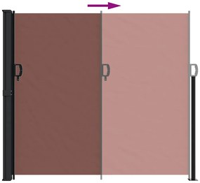 Toldo lateral retrátil 180x500 cm castanho