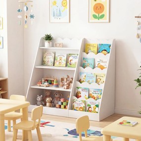 Estante Infantil para Livros, 90 x 40 x 80,5 cm, Prateleiras Abertas, Branco