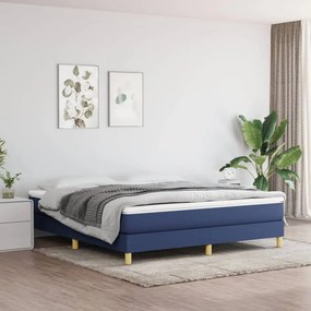3120628 vidaXL Estrutura de cama com molas 160x200 cm tecido azul
