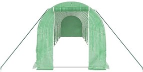 Estufa com estrutura de aço 20 m² 10x2x2 m verde