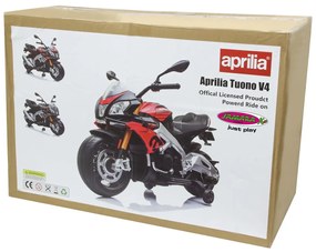 Mota elétrica infantil bateria 12V Aprilia Tuono V4 1100 RR Vermelha