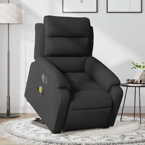 vidaXL Poltrona elétrica elevatória massagens tecido preto