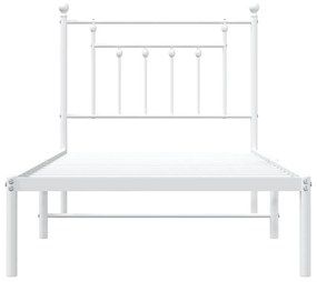 Estrutura de cama com cabeceira 90x190 cm metal branco