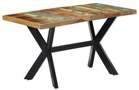 vidaXL Mesa de jantar 140x70x75 cm madeira recuperada maciça