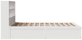 Cama sem colchão 160x200 cm madeira de pinho maciça branco