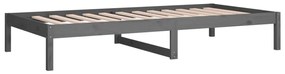 Sofá-cama de solteiro 90x190 cm madeira de pinho maciça cinza