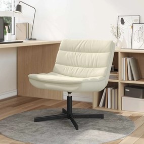 vidaXL Cadeira giratória Creme 63 x 75 x 76 cm Couro sintético