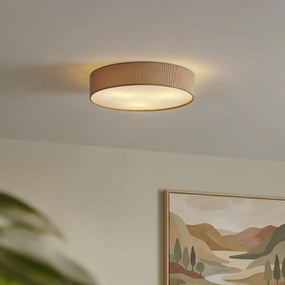 Plafon moderno taupe com abajur de veludo 46cm 3-luzes - Luz