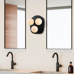 Candeeiro de Parede Well – Preto e Creme – 37 x 44 x 45 cm