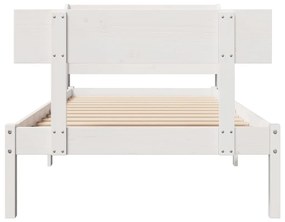 Cama sem colchão 75x190 cm madeira de pinho maciça branco