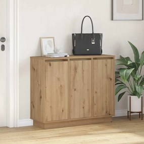 Sideboard vidaXL com LED Carvalho Artesanal 90x32x75 cm em Madeira de