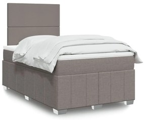 Cama boxspring c/ colchão 120x190cm tecido castanho-acinzentado