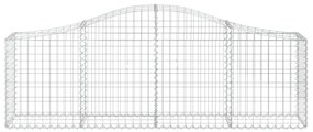 Cestos gabião arqueados 8 pcs 200x30x60/80 cm ferro galvanizado