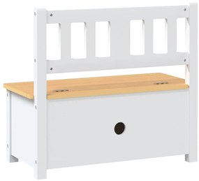 Banco de arrumação infantil 60x30x55 cm MDF branco e bege