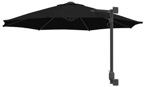 Parasol de Jardim Montado na Parede Preto 250 cm
