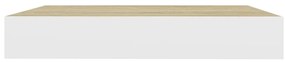 Prateleira parede suspensa 23x23,5x3,8 cm MDF carvalho e branco