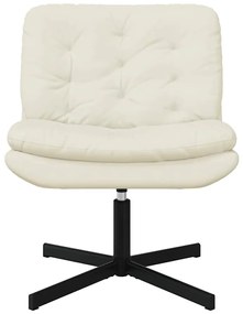Cadeira Relaxante Giratória Creme 63 x 75 x 76 cm Veludo