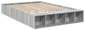 Estrutura de cama 160x200 cm derivados de madeira cinza sonoma