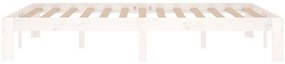 Estrutura cama pequena casal 120x190 cm pinho maciço branco