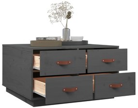 Mesa de centro 80x80x45 cm madeira de pinho maciça cinza